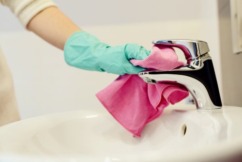 Stain removal treatment for a sofa upholstery service